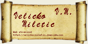 Veličko Miletić vizit kartica